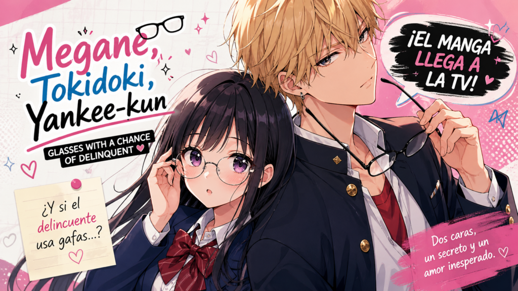 El manga Megane, Tokidoki, Yankee-kun anuncia su llegada a la TV